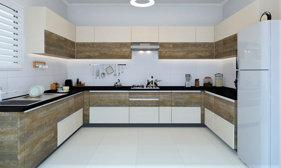 Technical execution of Interior Modern Kitchen by Varaaha Builders & constructions
